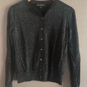 Banana Republic Extra Fine Merino Wool Metallic Cardigan – Black/Silver (S)